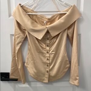 Anthropologie Elegant Cream Off-Shoulder Women's Top